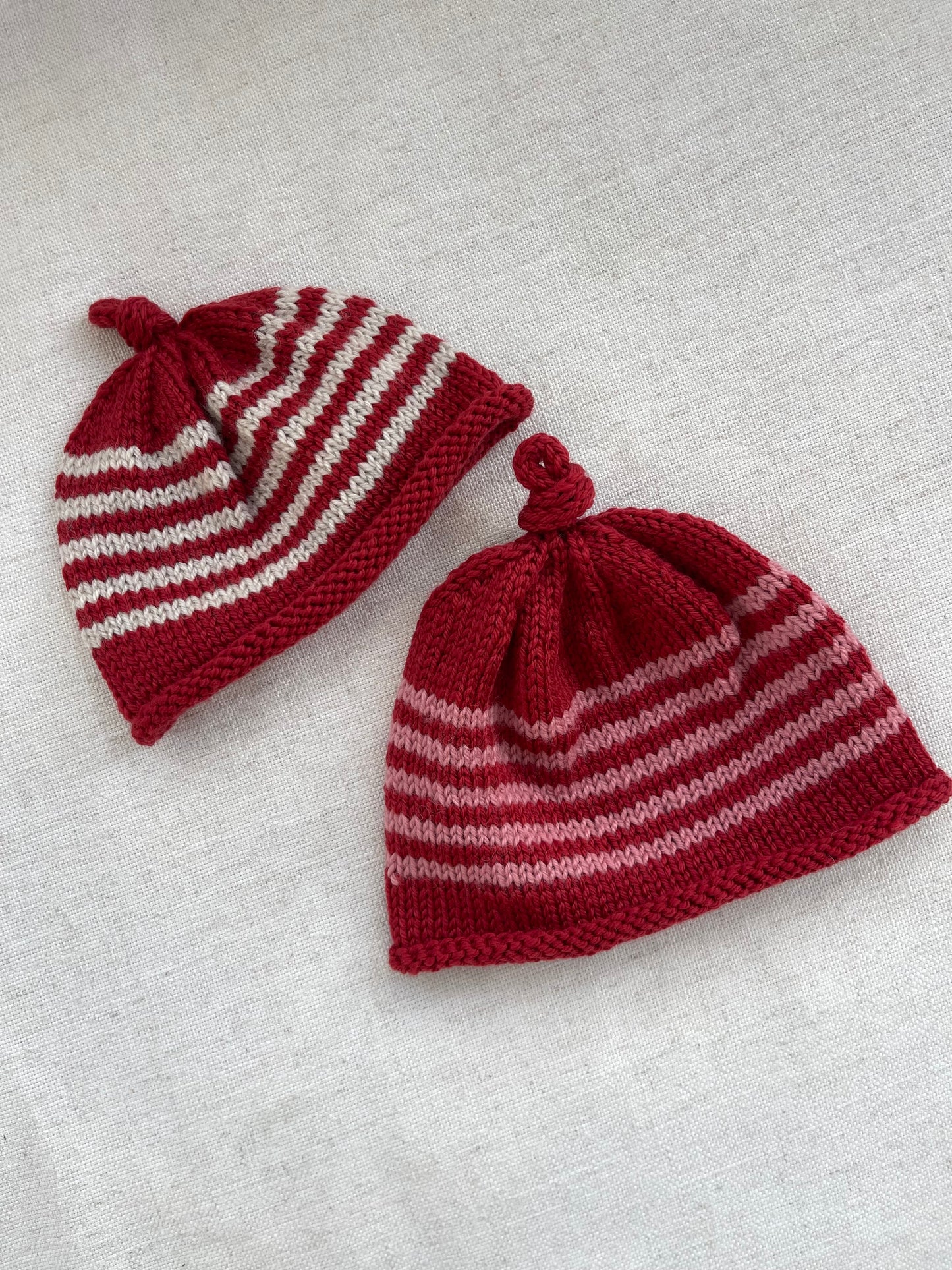 Top-knot Hat (sample) Red/Kiwi